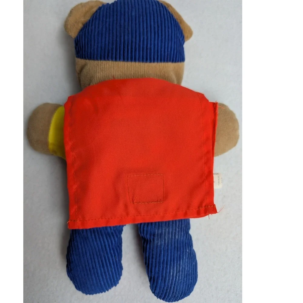 Vintage 1983 Johnson & Johnson Let's Go Bear Plush Toy with Book 10